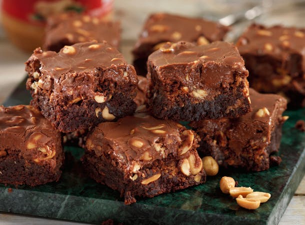 Brownies med jordnødder og chokolade 
