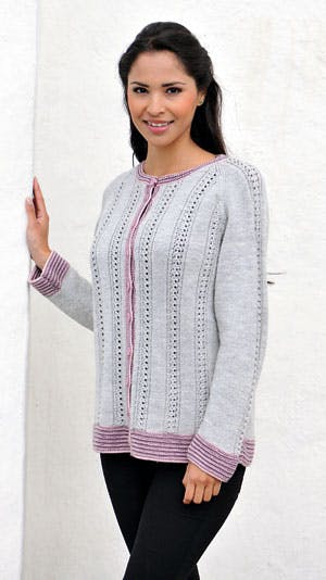 cardigan med hulmønster