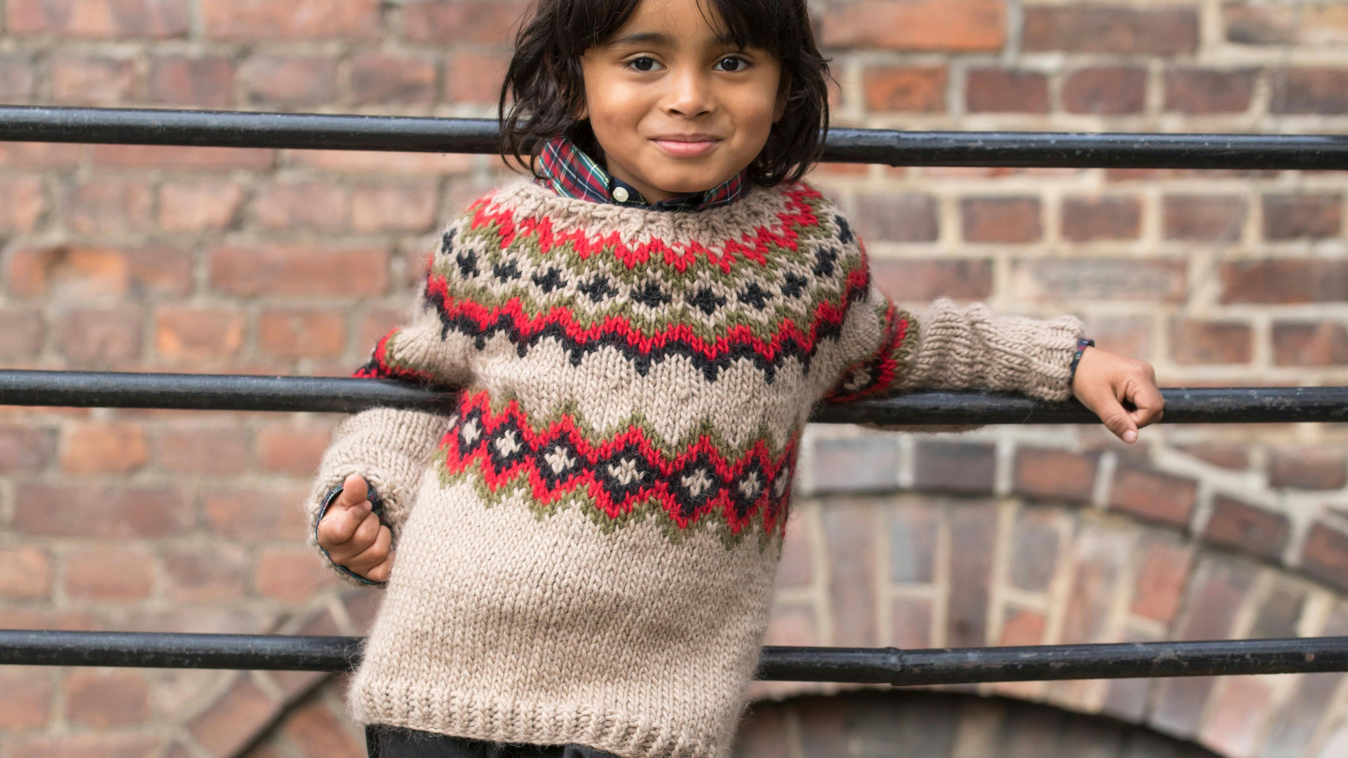 Strik: Chunky mønsterstrik til barnet