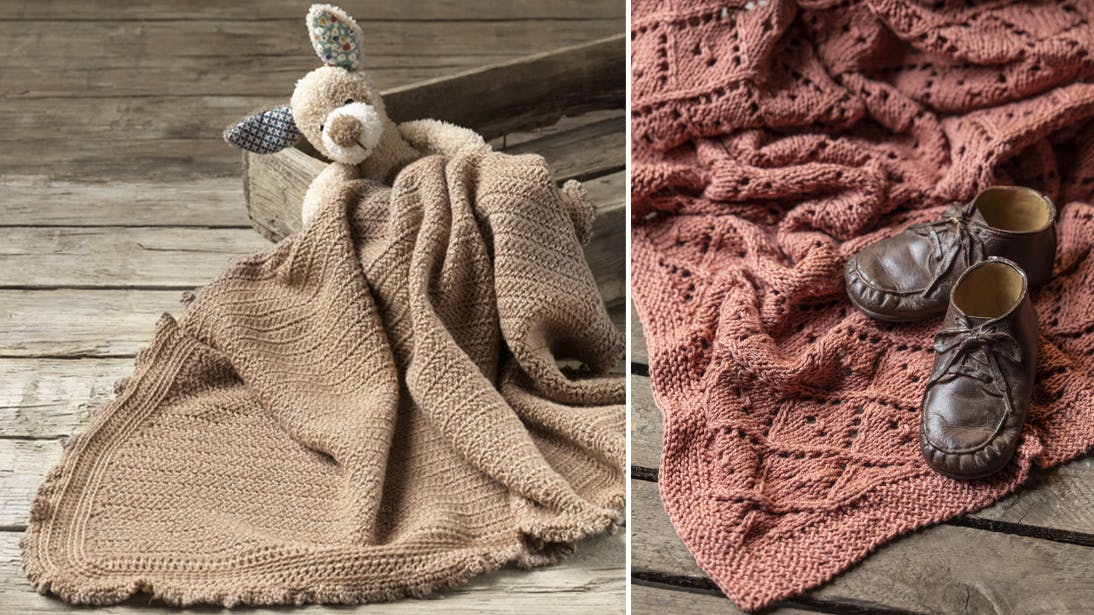 Strik og hækl: bløde tæpper til baby hækleopskrift strikkeopskrift