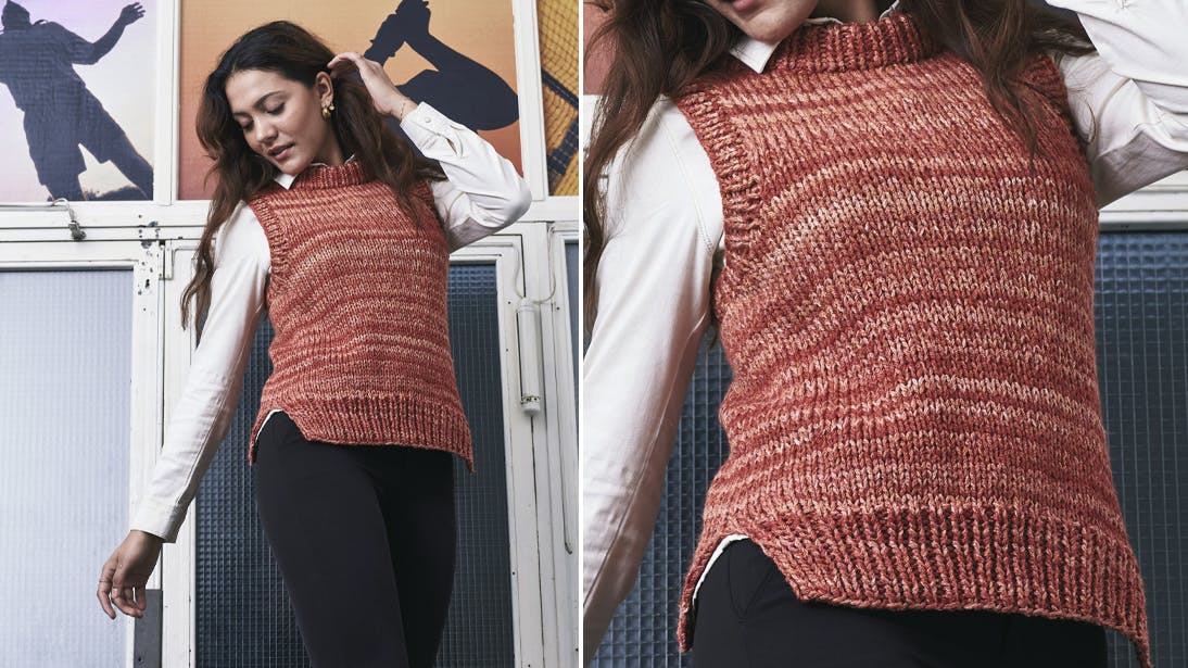 Strik: Vest, der er hurtig at strikke