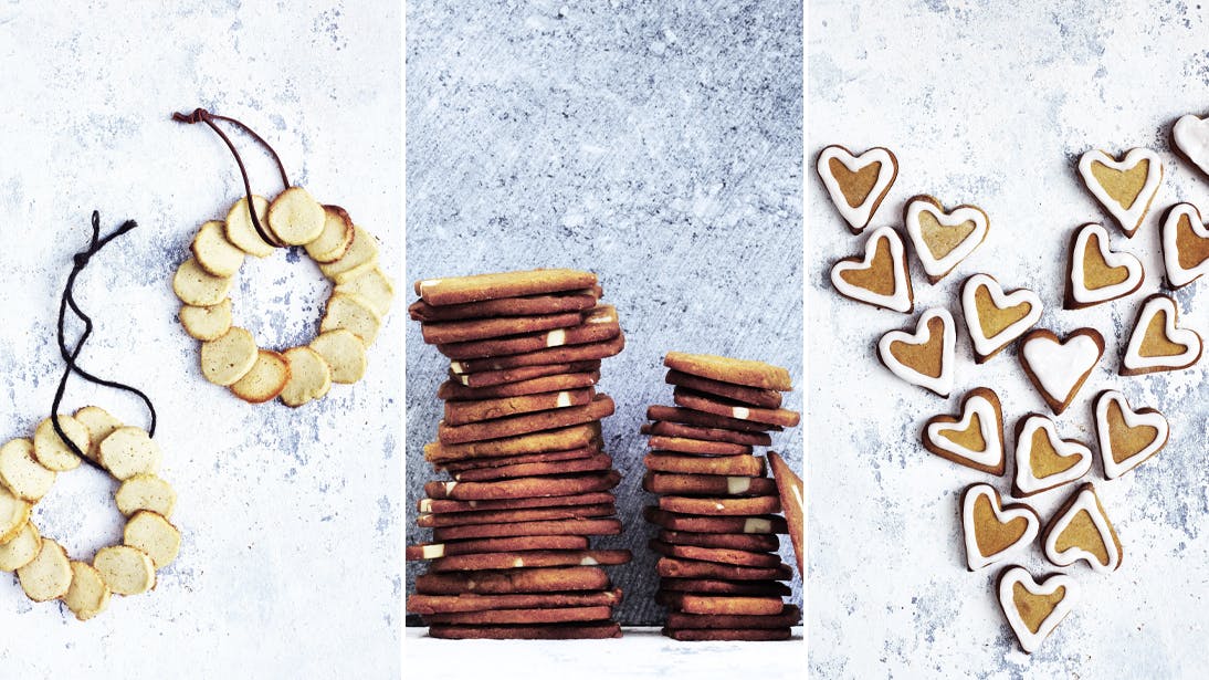 Lad det dufte brunt og brændt af julens klassiske, sprøde bagværk. Honningkagehjerter, håkonskager og brunkager er det perfekte match til en kop varm gløgg.