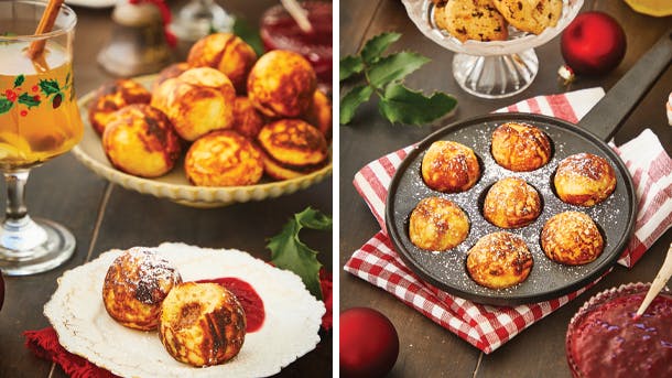 Måske foretrækker du julens æbleskiver i den helt klassiske version, eller måske får du lyst til at gemme lidt chokolade i midten, som smelter under bagningen? HEr får du to opskrifter på æbleskiver