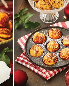 Måske foretrækker du julens æbleskiver i den helt klassiske version, eller måske får du lyst til at gemme lidt chokolade i midten, som smelter under bagningen? HEr får du to opskrifter på æbleskiver