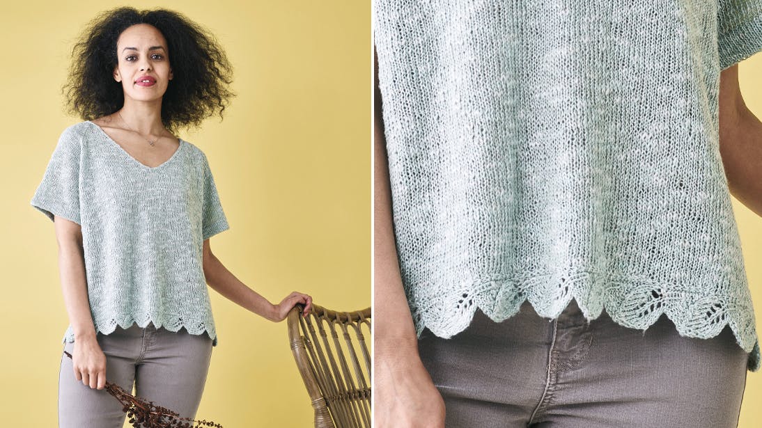 Strik: Strikket t-shirt med mønster