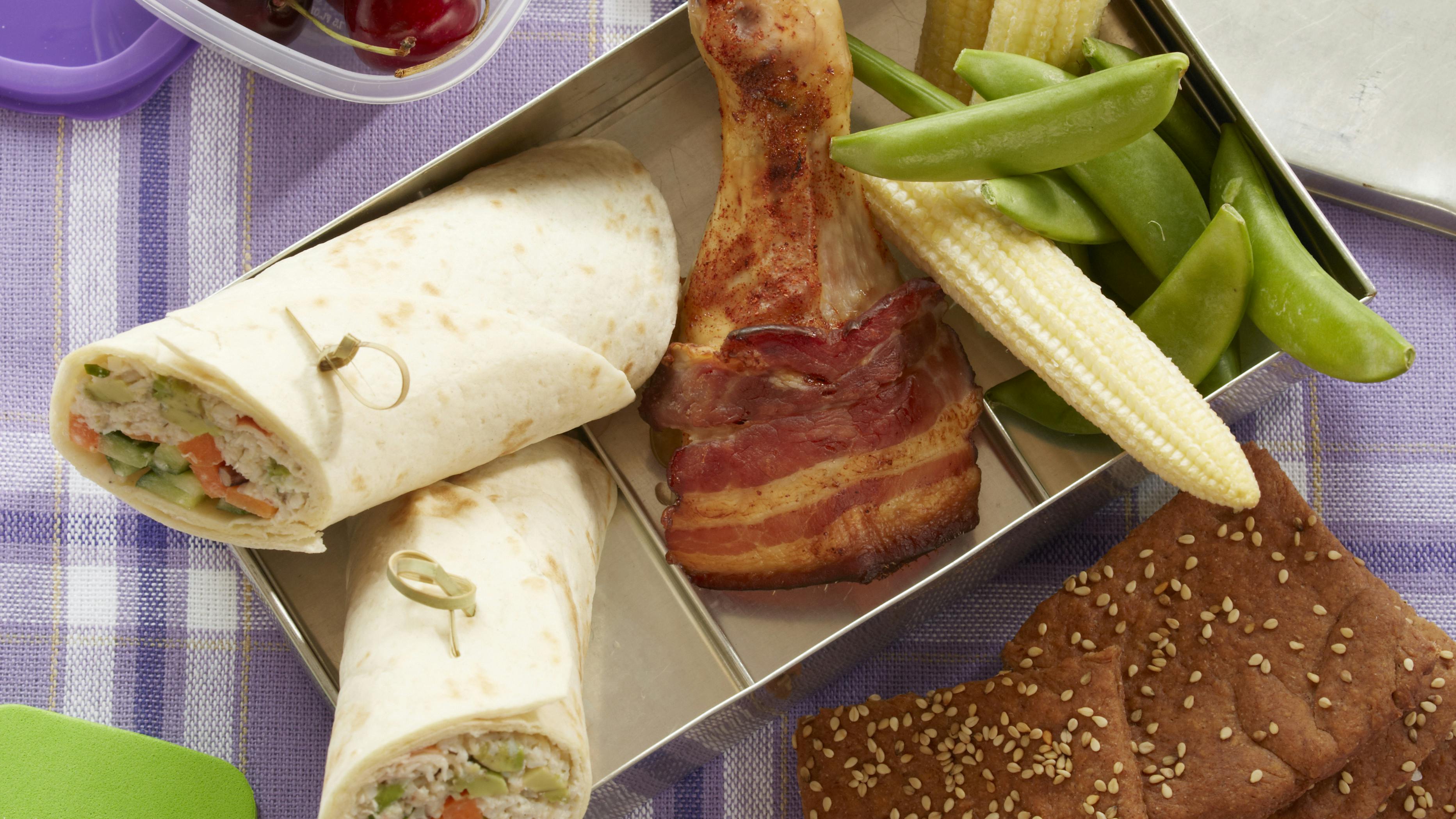 Wraps med krabbekød og grøntsager