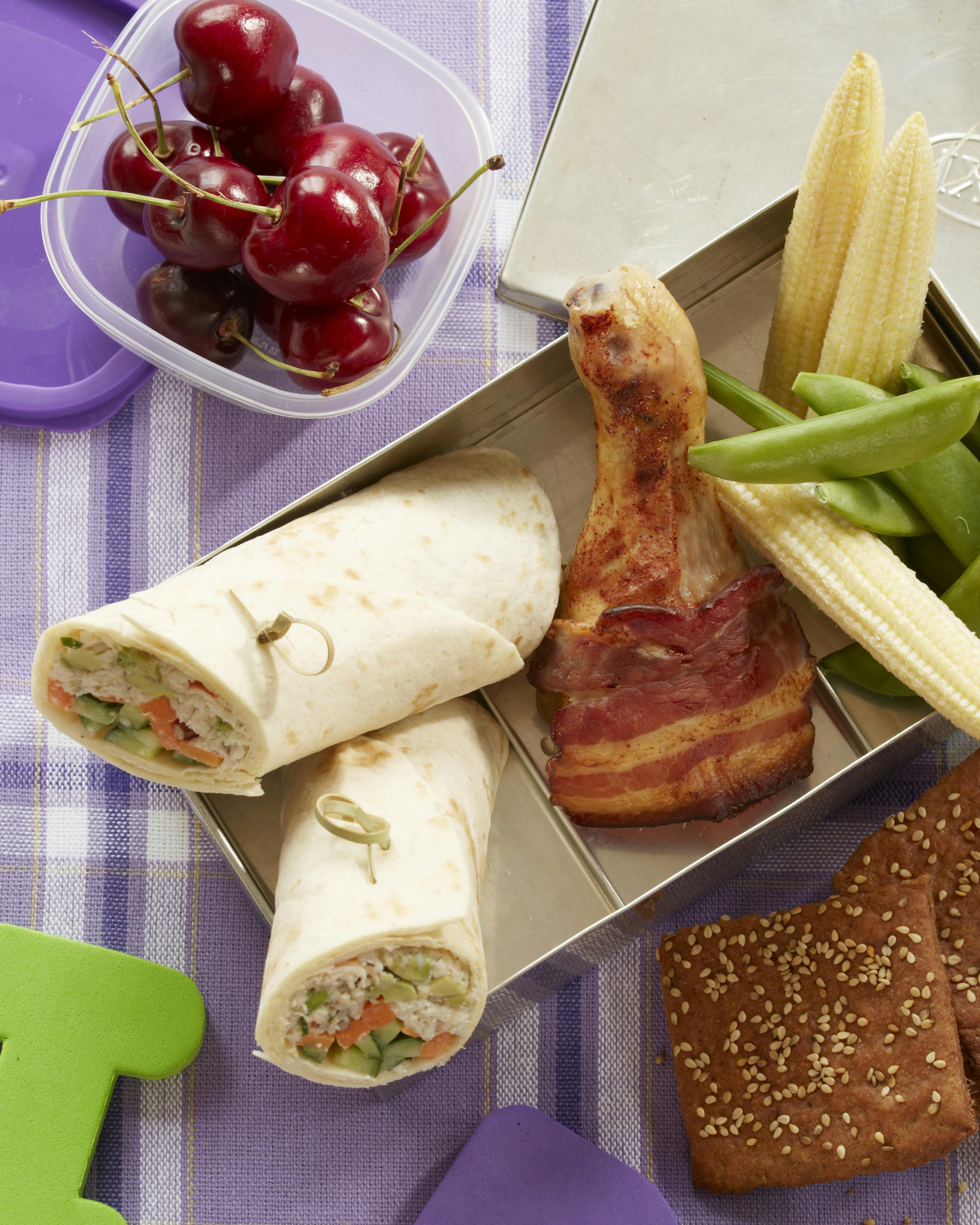 Wraps med krabbekød og grøntsager