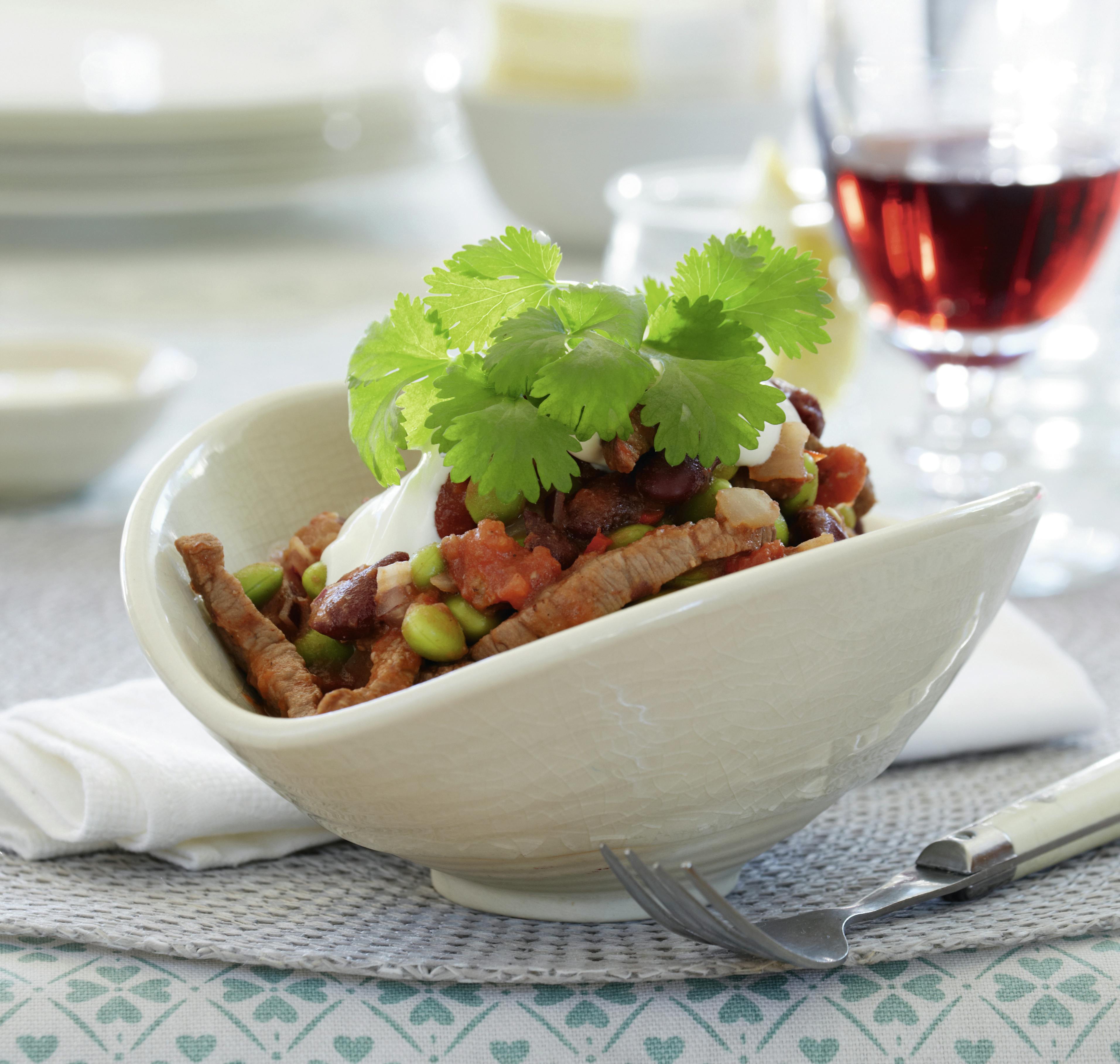 Chili con carne af en rest roastbeef