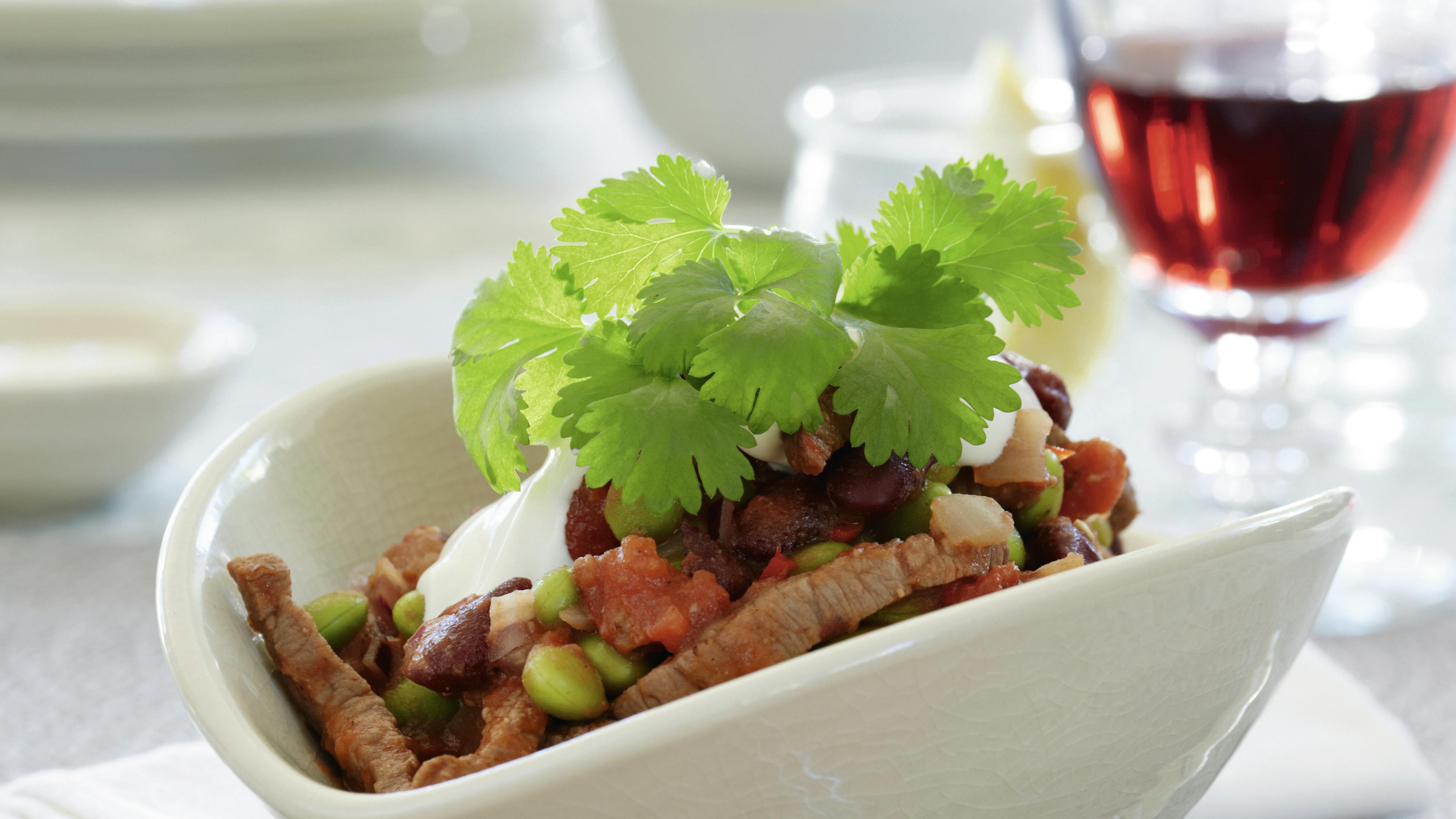 Chili con carne af en rest roastbeef