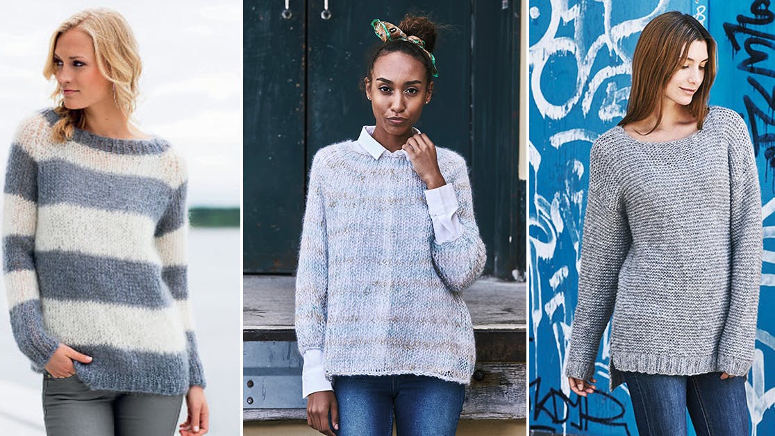 Strikkeopskrifter: 3 sweatre, du hurtigt kan strikke