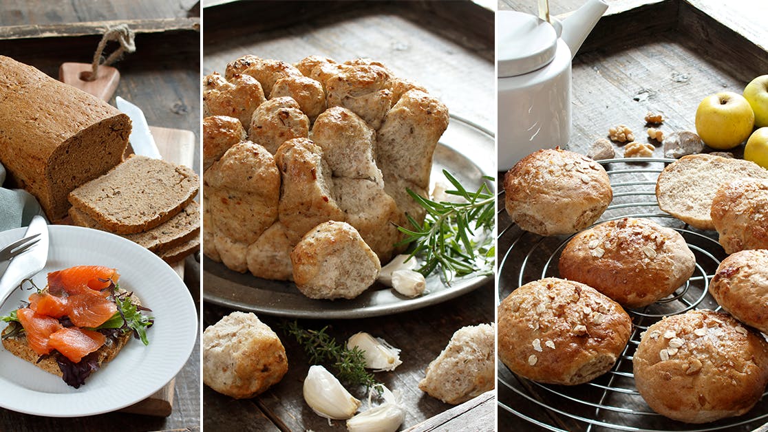 3 slags hjemmebag: Det sunde, krydrede og søde brød