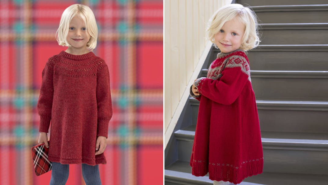 Strik: Søde julekjoler til de mindste