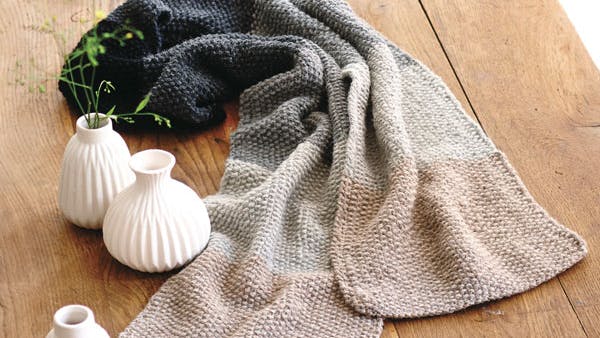 Strikkeopskrift: Perlestrikket  halstørklæde