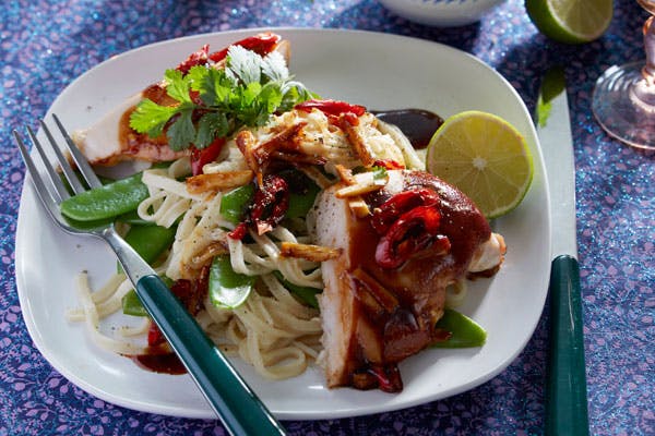 Kylling teriyaki med nudler