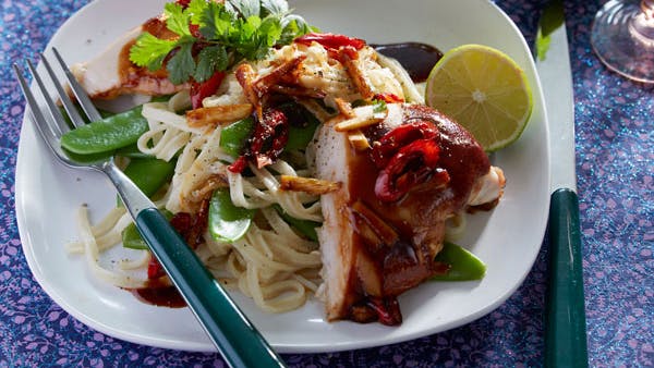 Kylling teriyaki med nudler