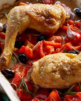 Kylling i fad med grøntsager