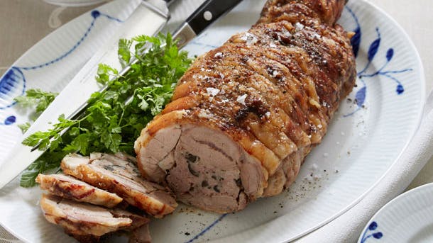 Farseret lammebov med  grøn salat
