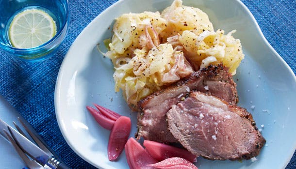Lammeculotte med sennepsmarinerede kartofler
