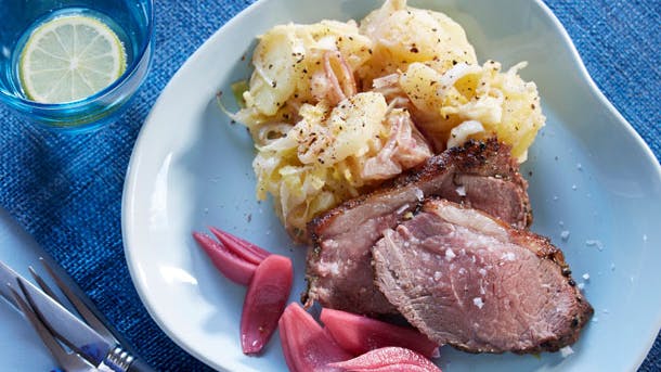 Lammeculotte med sennepsmarinerede kartofler