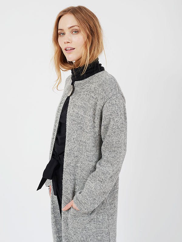 Lang strikket cardigan 