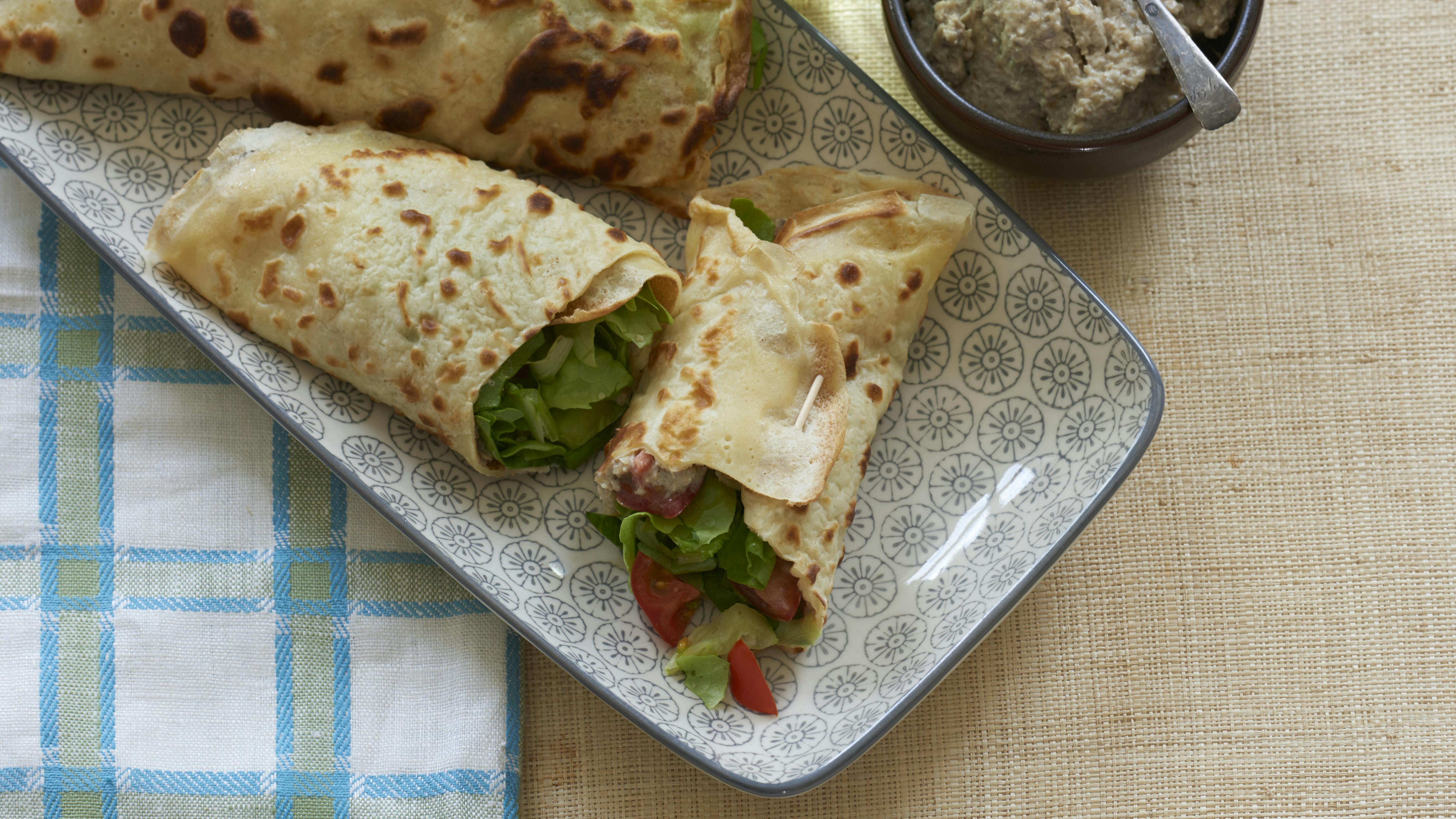 Skønne pandekager med svampepaté