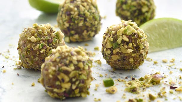 Små runde pistacie-fristelser