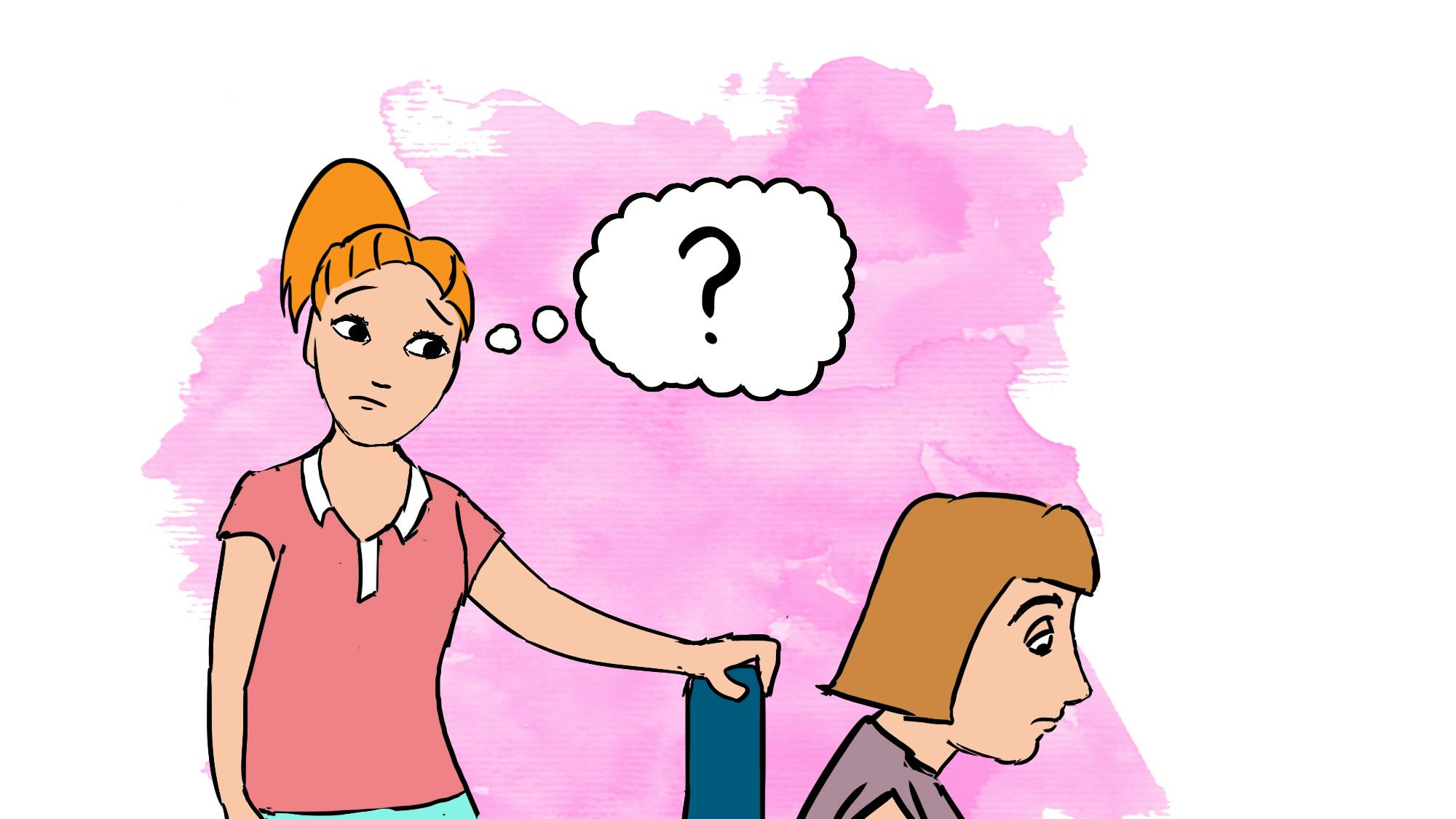 Illustration til Puk Elgårds brevkasse - mor og datter