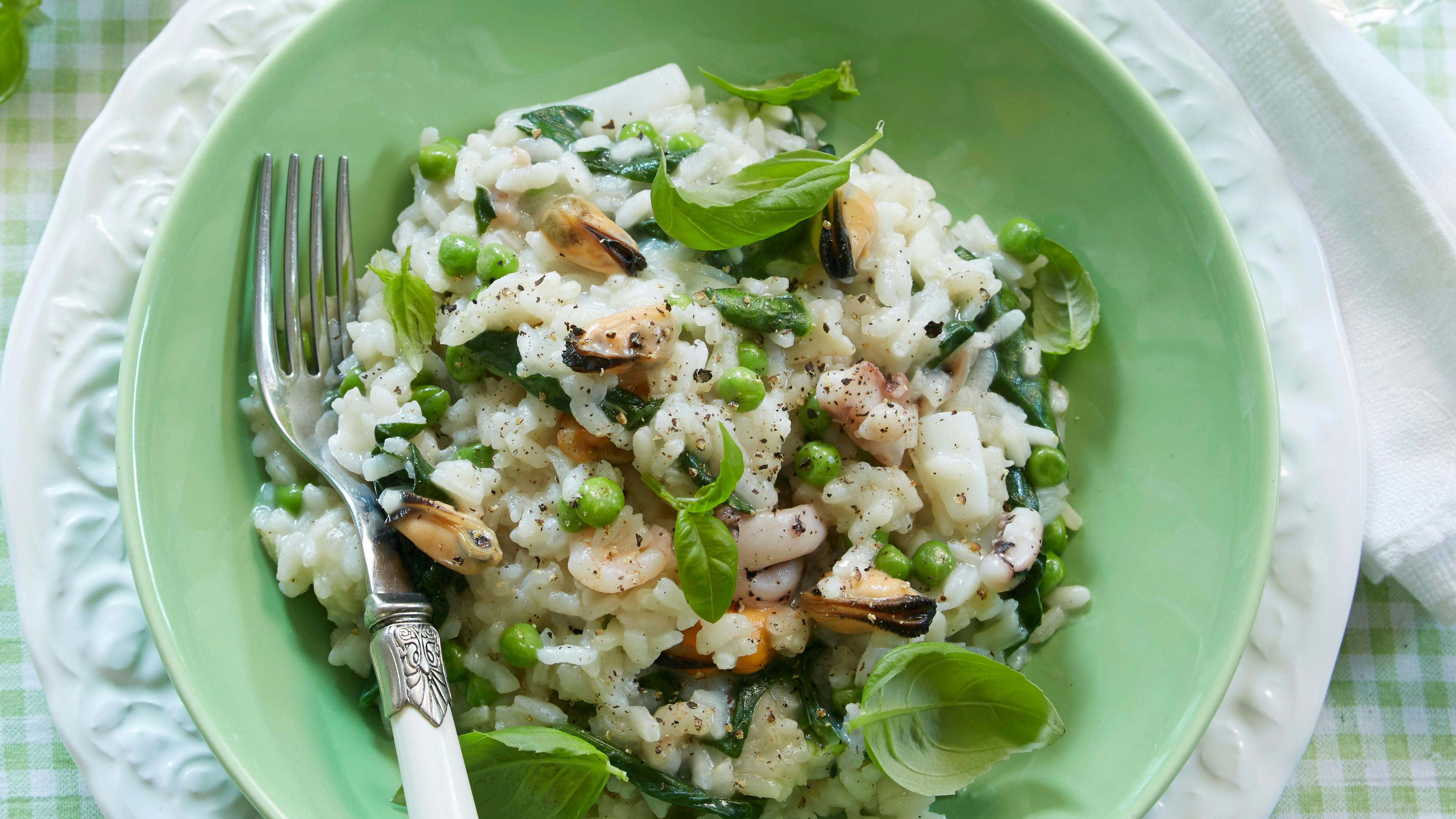 Risotto med skaldyr