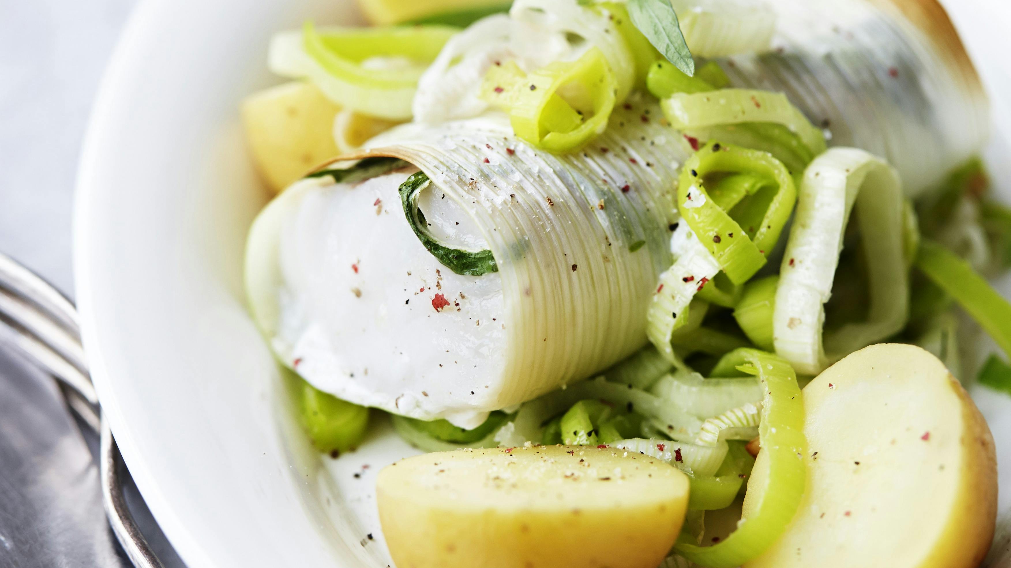 Porrepakker med torsk