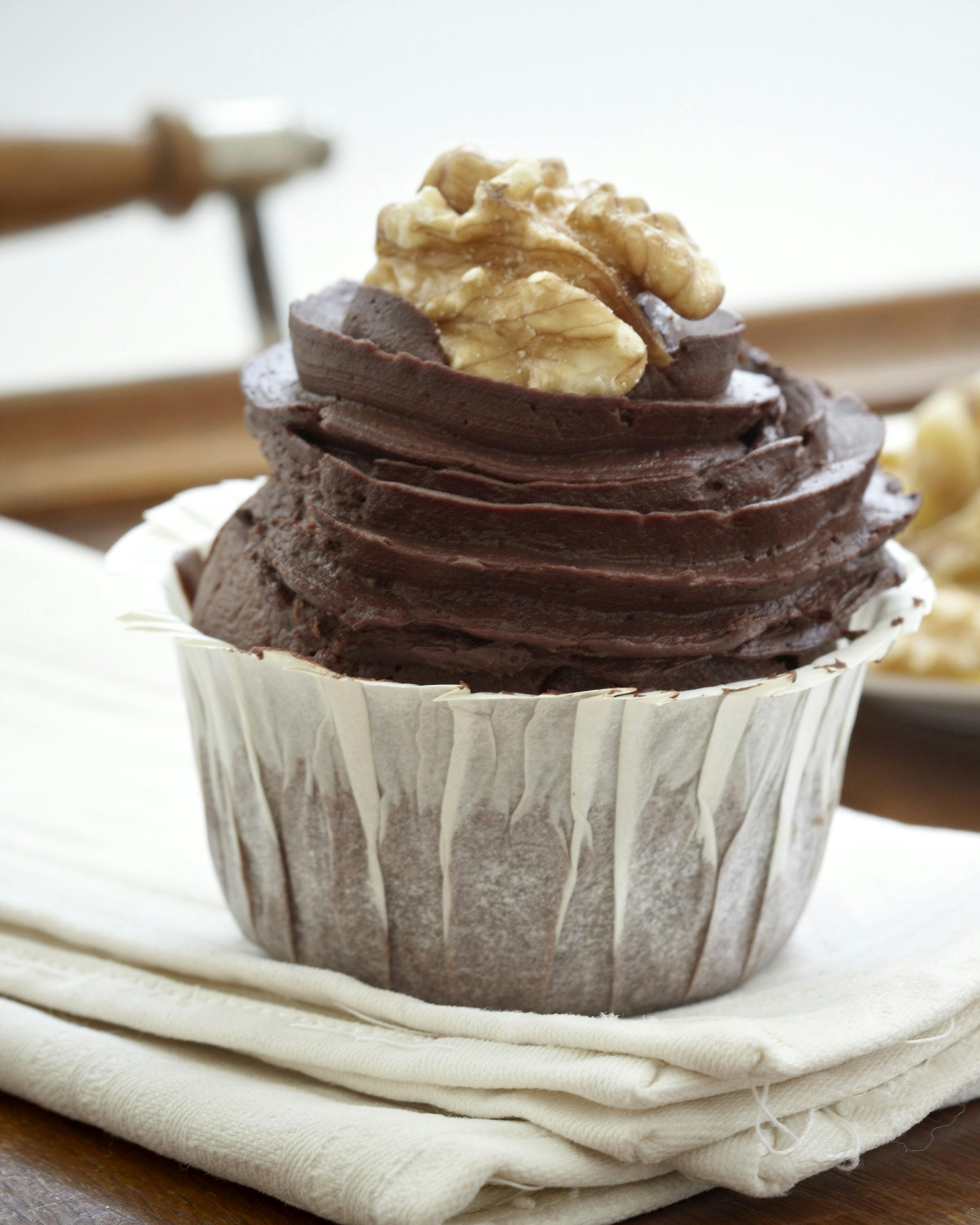 Brownie-muffins med valnødder
