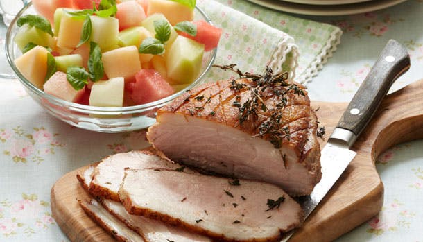 Skinkeculotte med melonsalat 