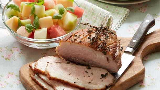 Skinkeculotte med melonsalat