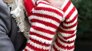 stribede vanter med røde og hvide striber