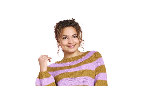 Strikkeopskrift: Stribet raglansweater