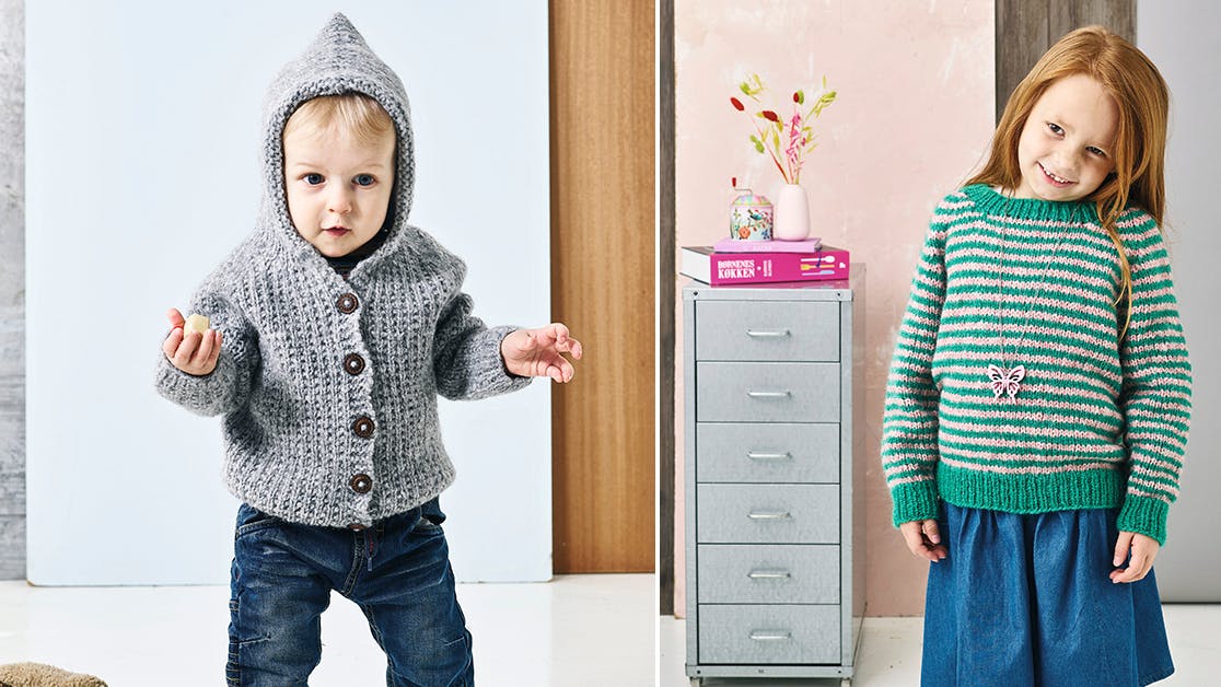 Strik til børn: Efterårsstrik til stor og lille