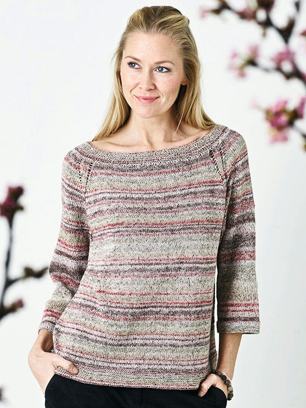 Strikkeopskrift: Raglanbluse i glatstrik