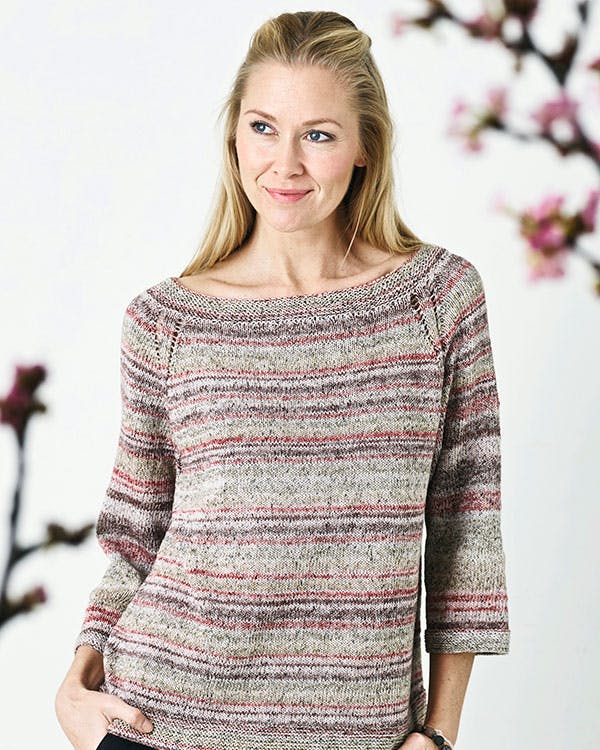 Strikkeopskrift: Raglanbluse i glatstrik