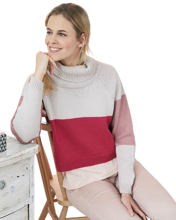 Strikkeopskrift: Rullekravesweater