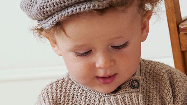 Hækleopskrift: Kæk sixpence til mindste-manden