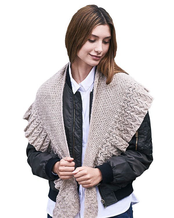 Strikkeopskrift: Sjal i hulmønster