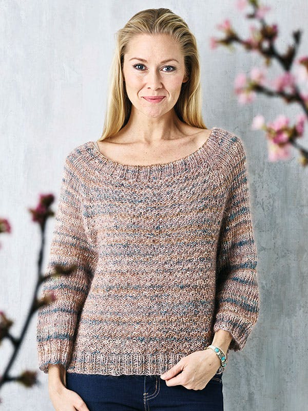 Strikkeopskrift: Sweater i dobbelt perlestrik