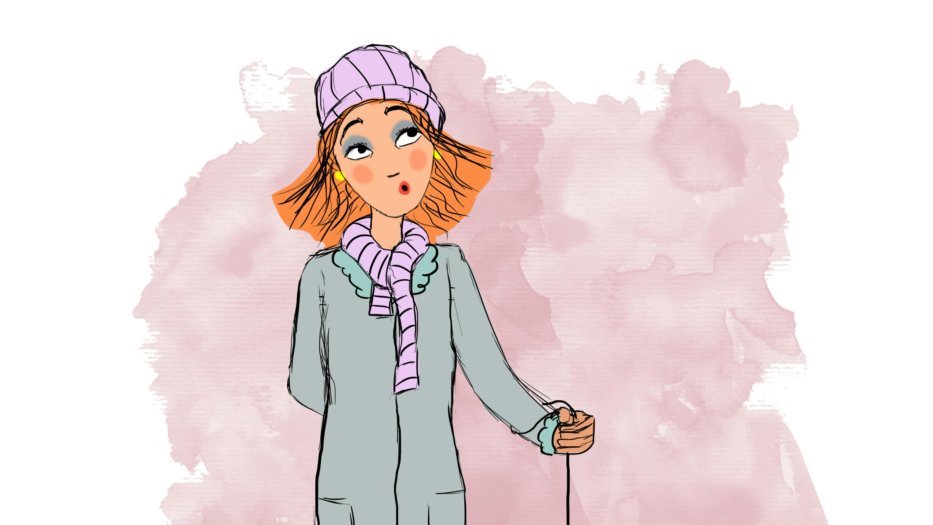 En kvinde der lufter sin hund