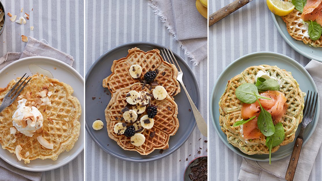 3 slags vafler: Søde og sunde vafler