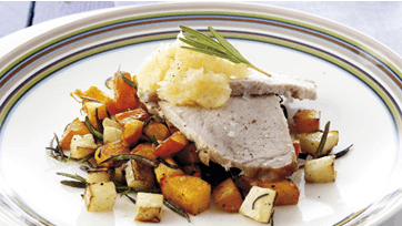 DDV-opskrift: Flæskesteg med peberrods-æblemos