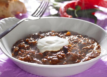 Chili con carne med chokolade eller kakao