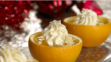 Juleappelsiner med Grand Marnier og flødeskum