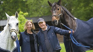 Det var hestene Gama og Dominik, der fik kærligheden til at blomstre på kryds og tværs hos Stald Juul i Ebeltoft. Foto: Lars Horn