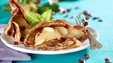 Dessert-pandekager med honningæbler