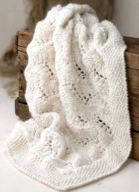 Det koster kun 119,70 kr. at strikke det lækre babytæppe. Foto: Jette M. Vesterager