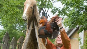 Gudrun Victoria Gotved er 46 år, mor til to ogansat som vølve på Ribe Vikingecenter